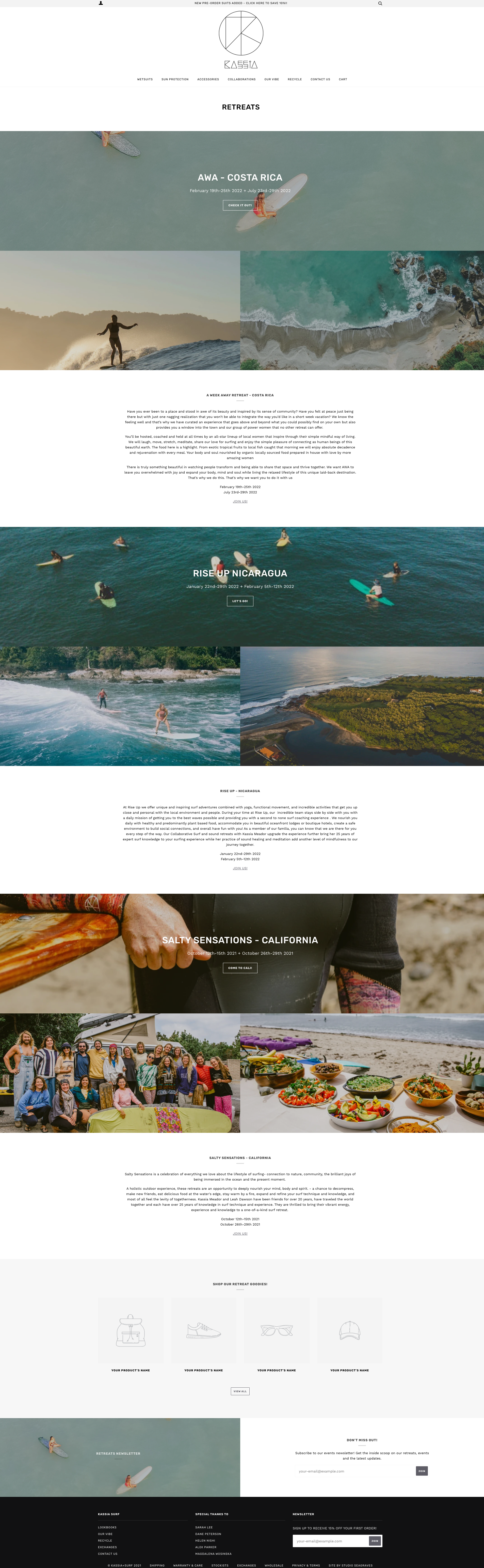 Kassia Surf Shopify Ecommerce Website by Studio Seagraves Web Design Agency located in St. Louis, Missouri Branding and Product Design Woman Owned Female Founded