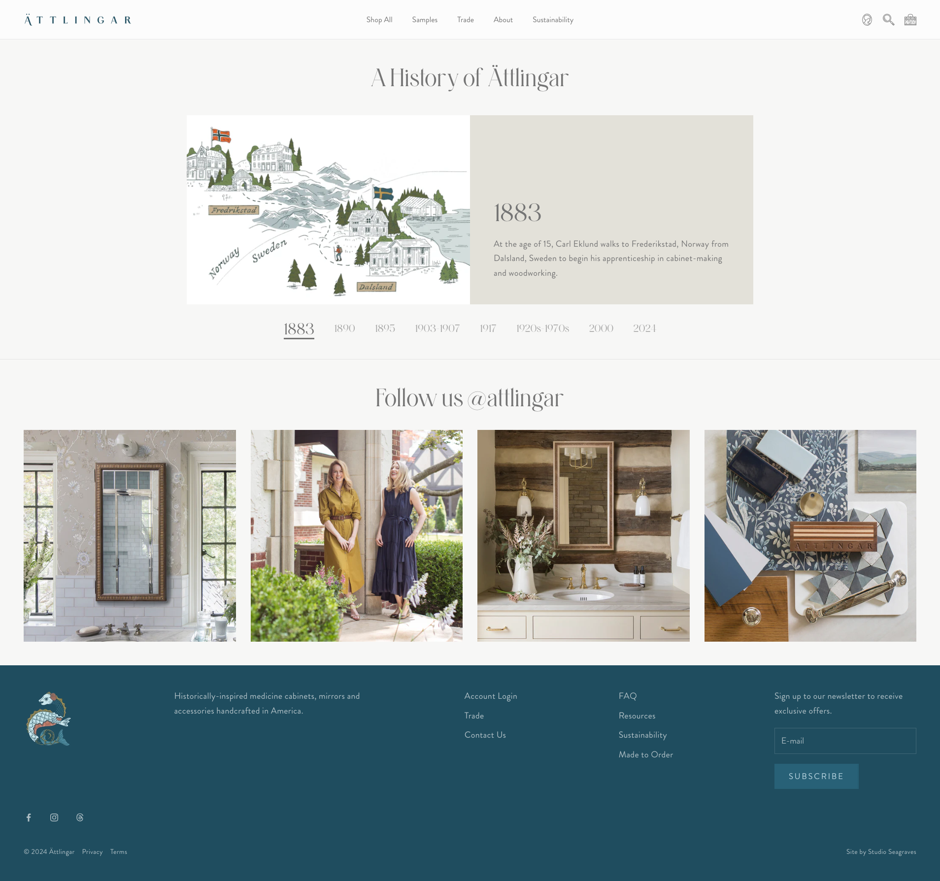 Our History Page from Web Design by Studio Seagraves for Ättlingar