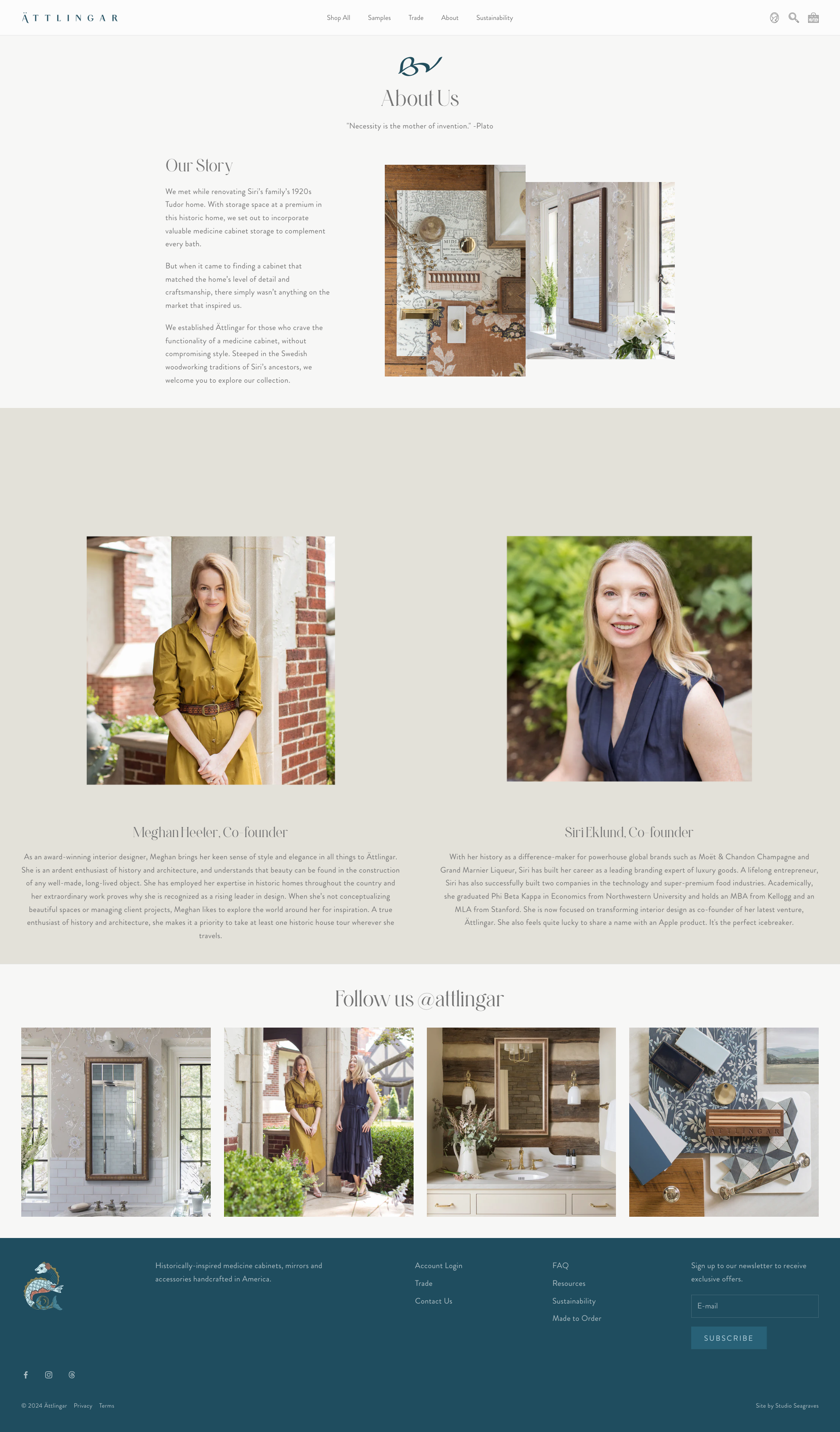 Our Story About Page Web Design for Ättingar.com by Studio Seagraves