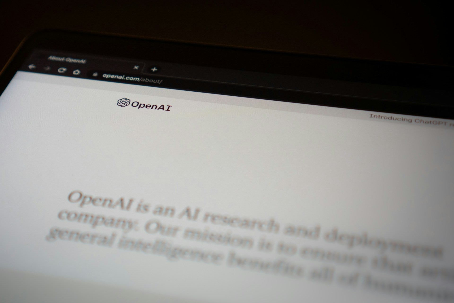 Open AI Chat GBT screen 