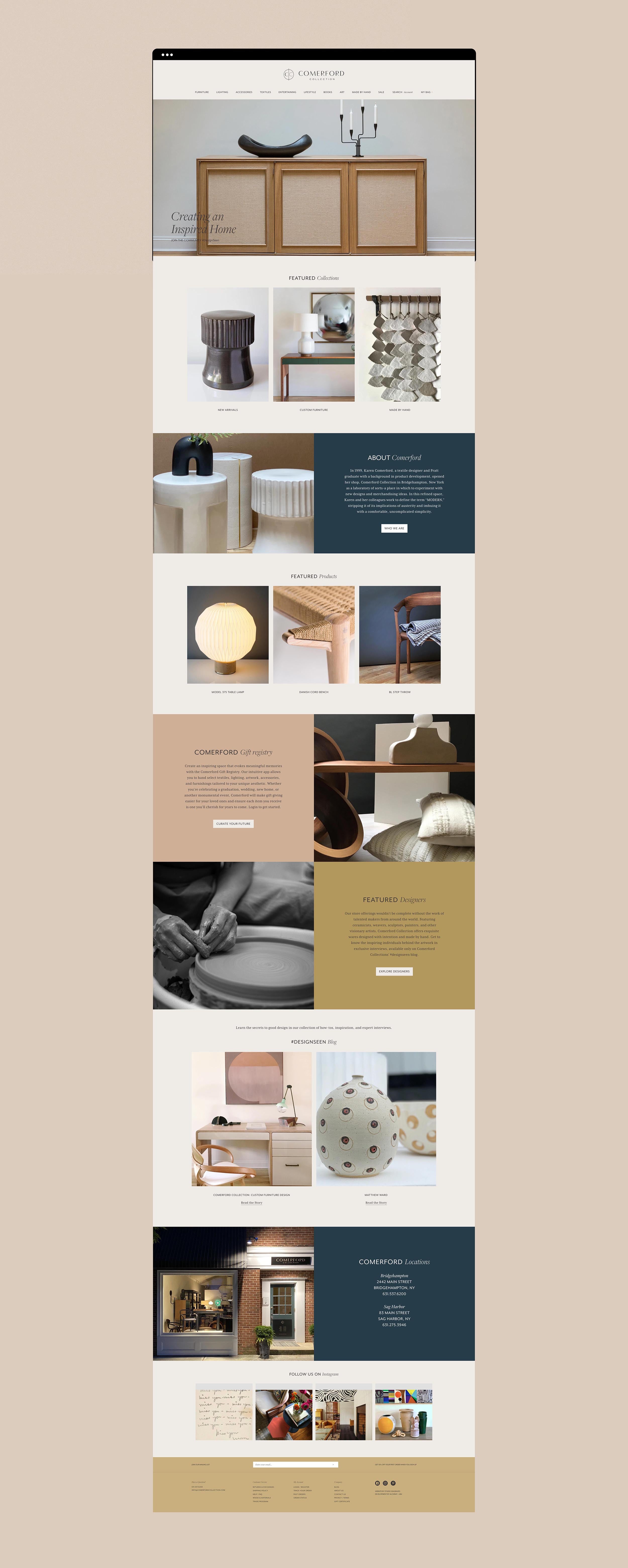 Comefored Collection Website and Branding Studio Seagraves Design Agency St. Louis Missouri Chesterfield Store Signage  Packaging Open Box Experience  Copywriting Brand Voice  Shopify E-commerce