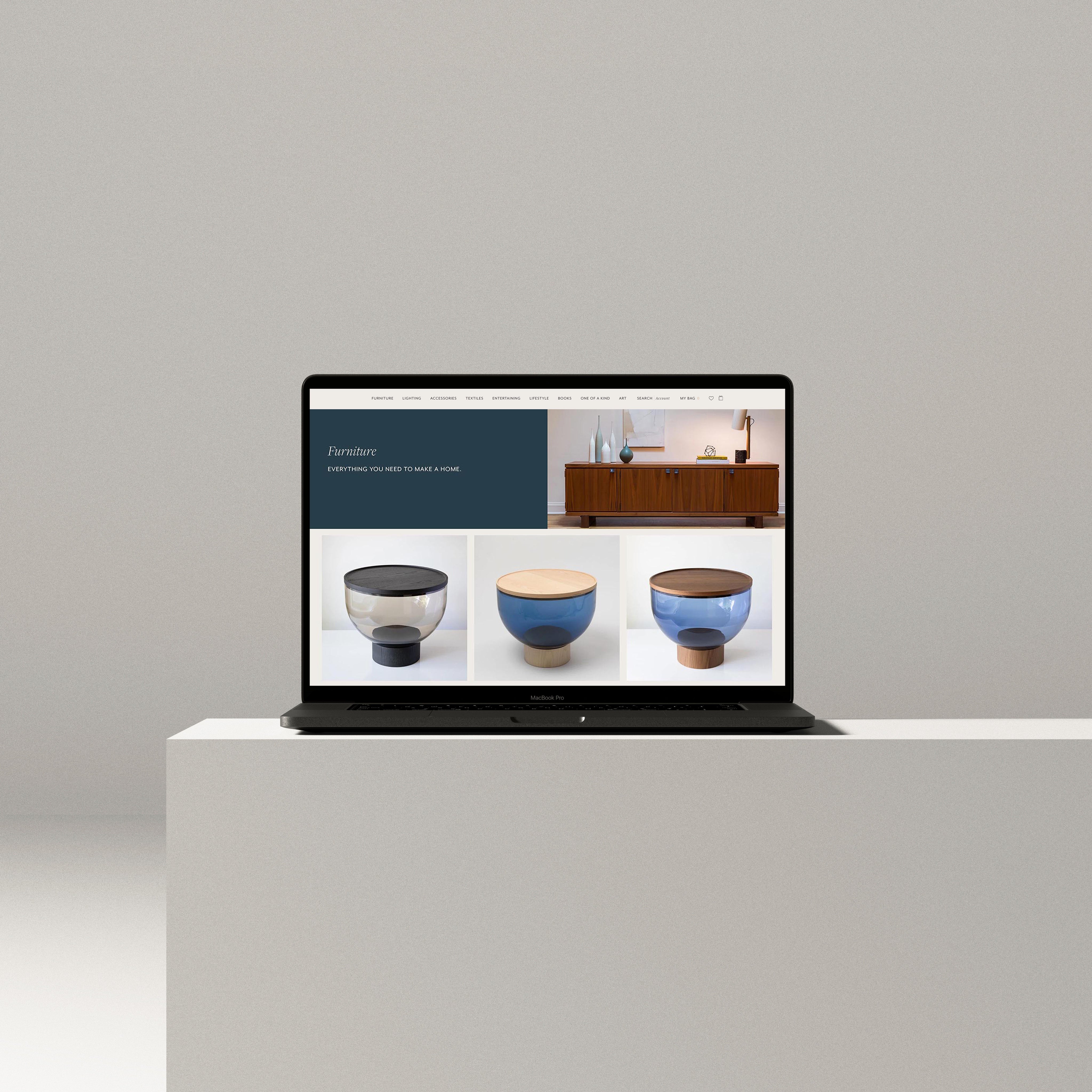 Shopify Plus Website Mockup of Furniture store by Studio Seagraves