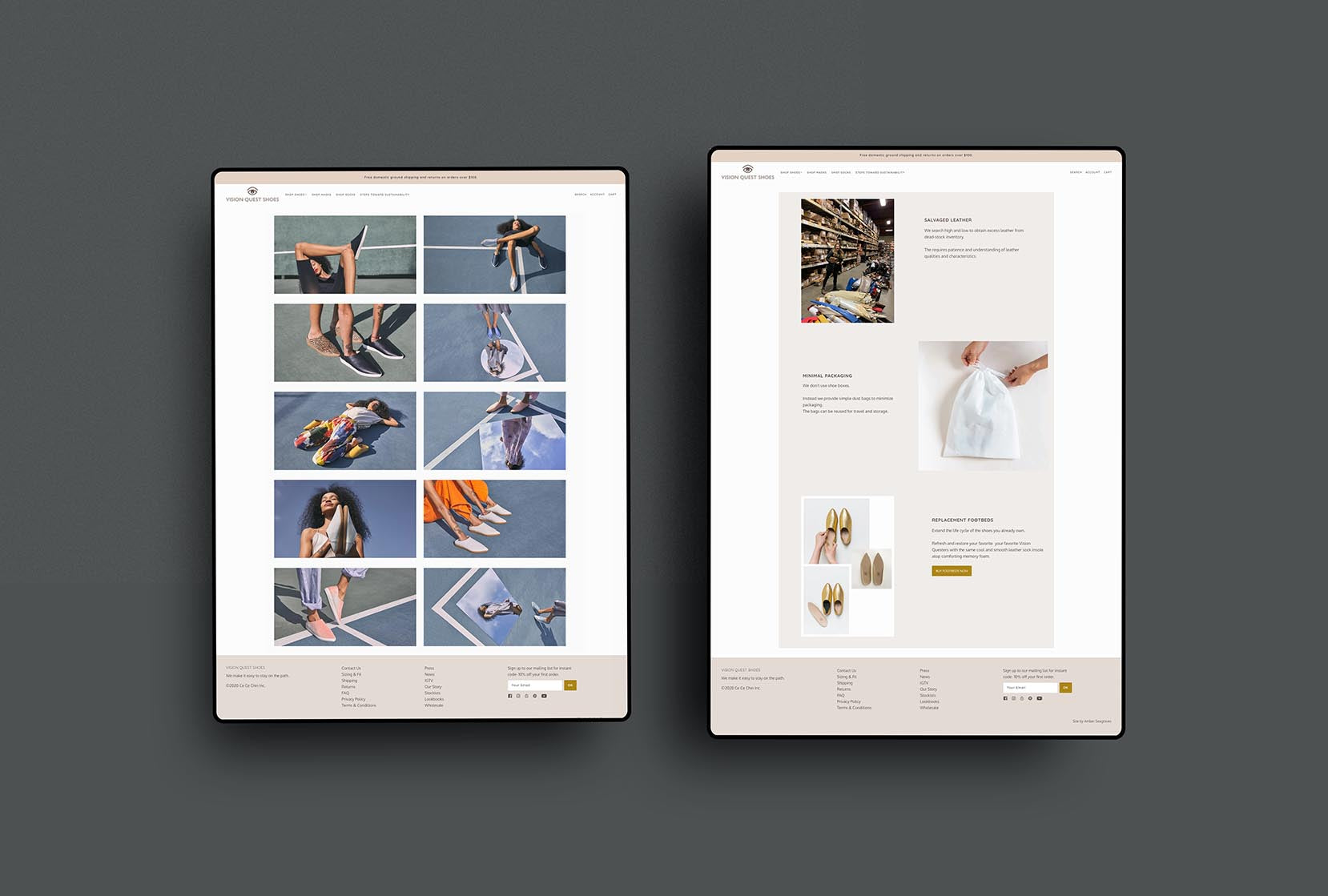 Vision Quest Shoes Shopify Ecommerce Website by Studio Seagraves Design Agency St. Louis Missouri Female owned Branding and Web Design