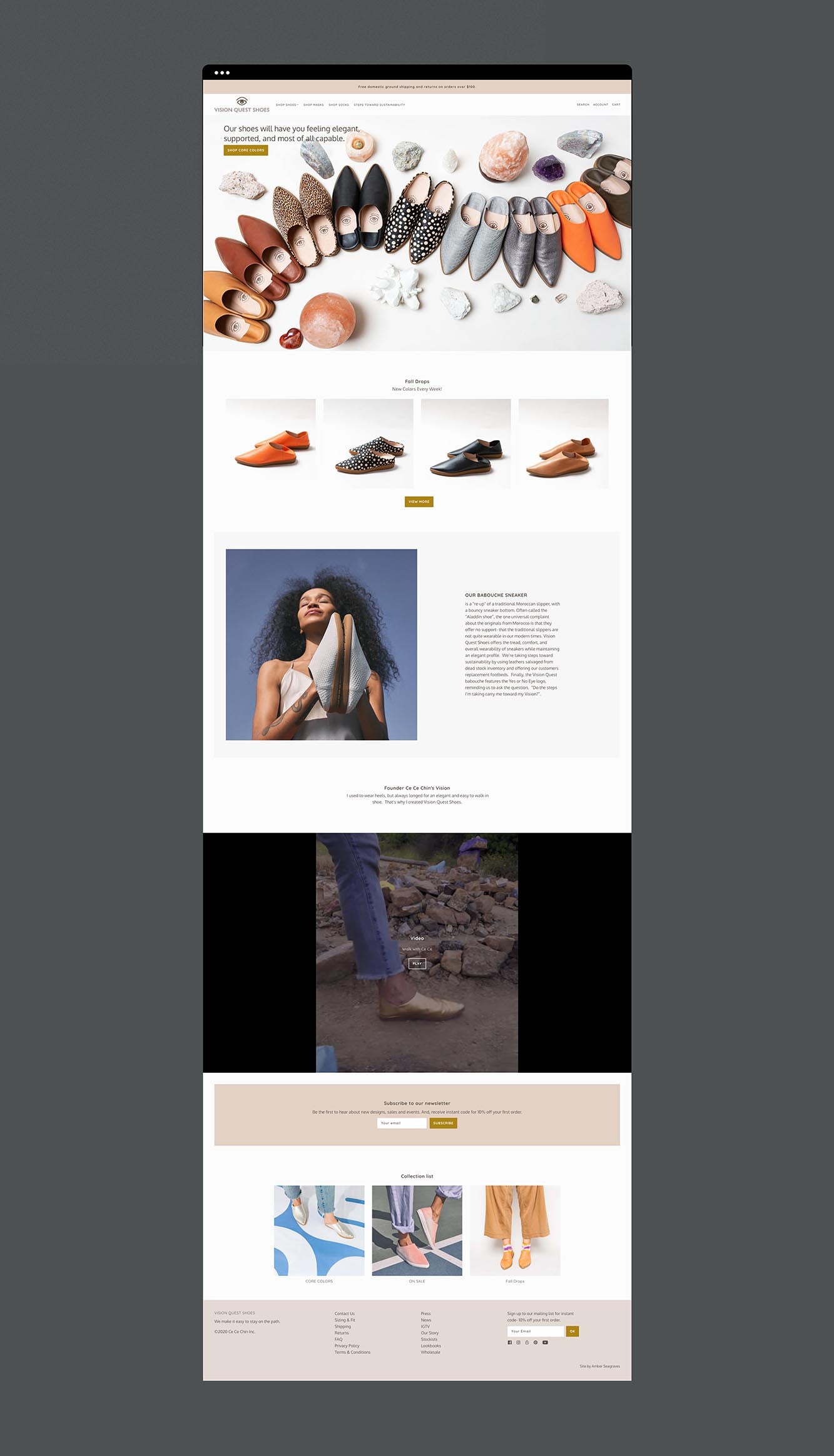 Vision Quest Shoes Shopify Ecommerce Website by Studio Seagraves Design Agency St. Louis Missouri Female owned Branding and Web Design